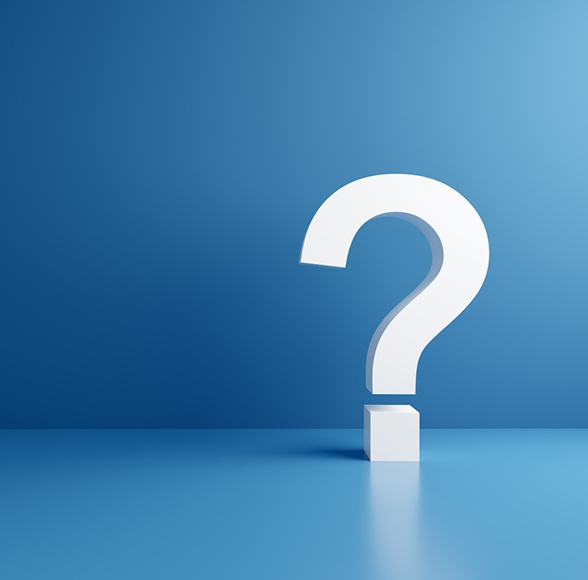 White question mark featured against blue background