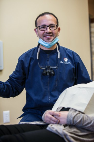 Doctor Kassem in dental treatment room