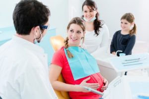 pregnant woman at dentist