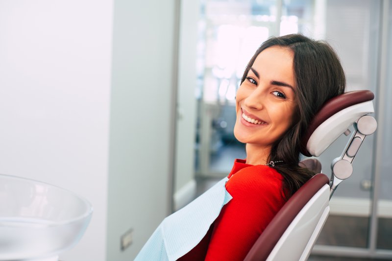 Patient smiling in treatment chair