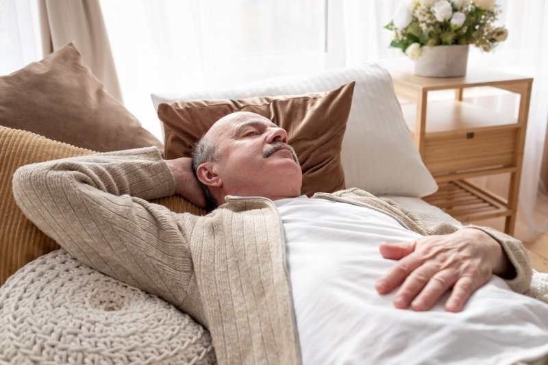 Man resting on the couch