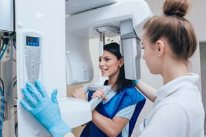 Patient receiving a dental x-ray